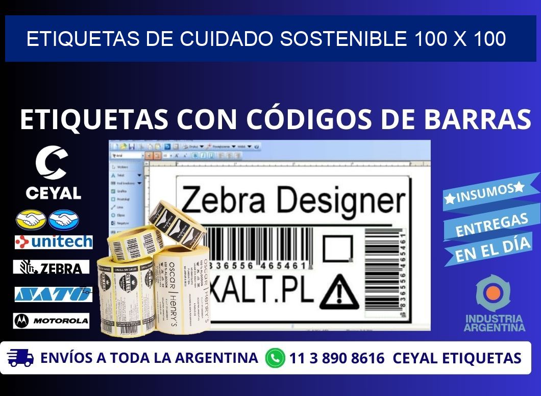 ETIQUETAS DE CUIDADO SOSTENIBLE 100 x 100