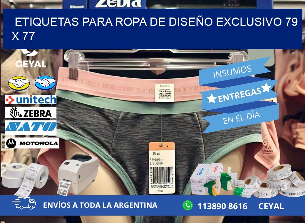 ETIQUETAS PARA ROPA DE DISEÑO EXCLUSIVO 79 x 77