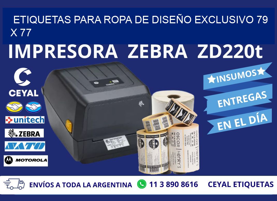 ETIQUETAS PARA ROPA DE DISEÑO EXCLUSIVO 79 x 77