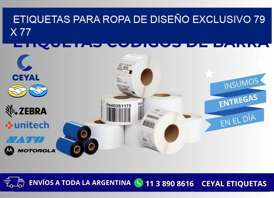 ETIQUETAS PARA ROPA DE DISEÑO EXCLUSIVO 79 x 77