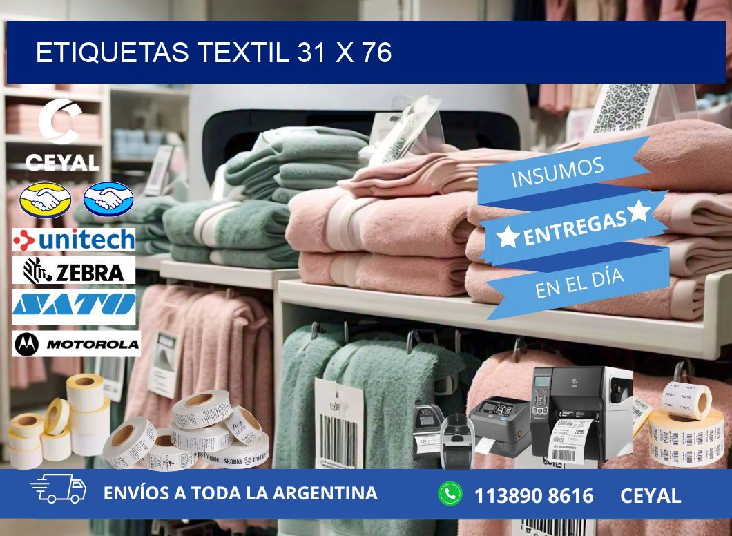 ETIQUETAS TEXTIL 31 x 76