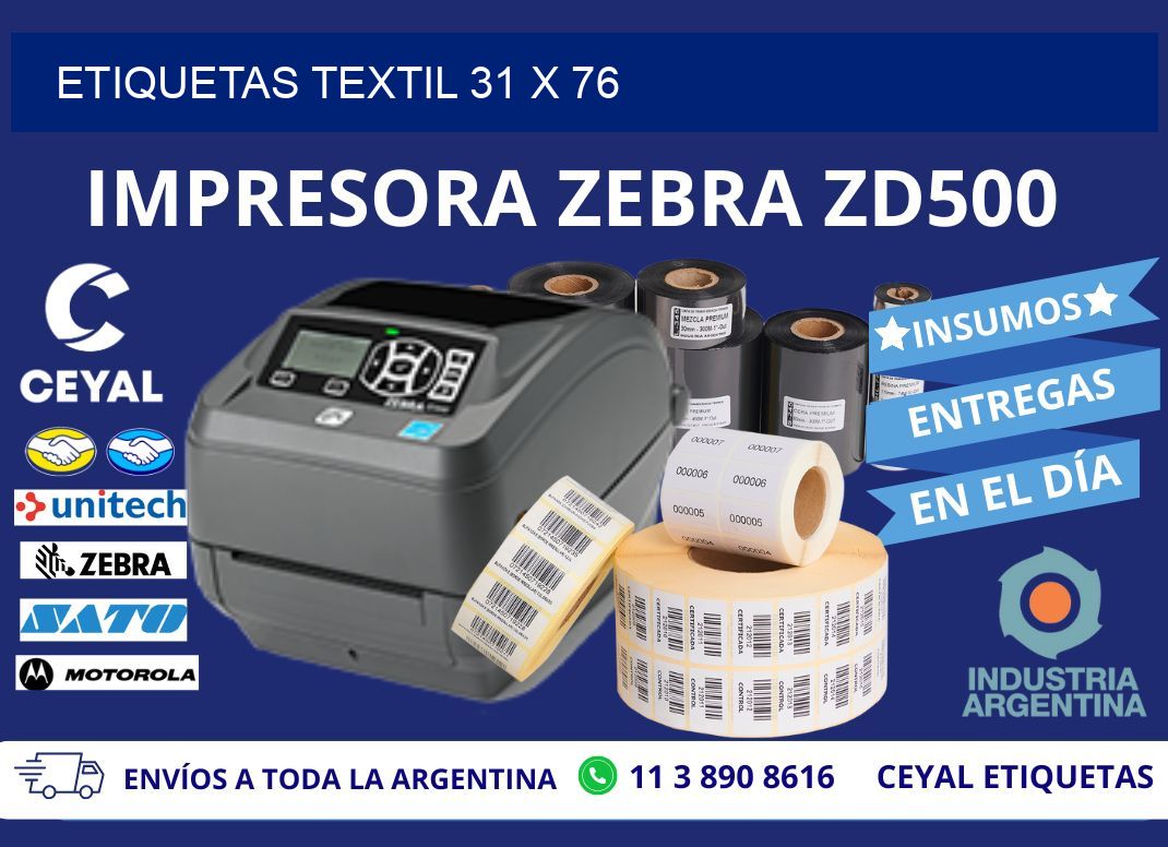ETIQUETAS TEXTIL 31 x 76