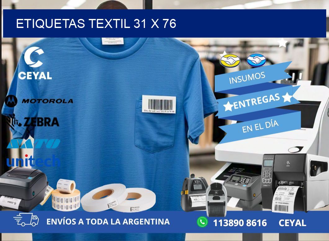 ETIQUETAS TEXTIL 31 x 76