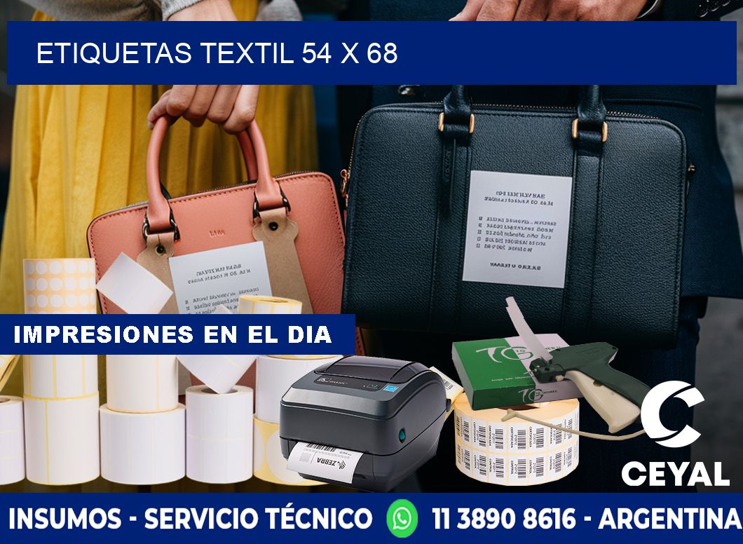ETIQUETAS TEXTIL 54 x 68