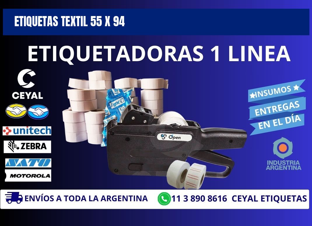 ETIQUETAS TEXTIL 55 x 94