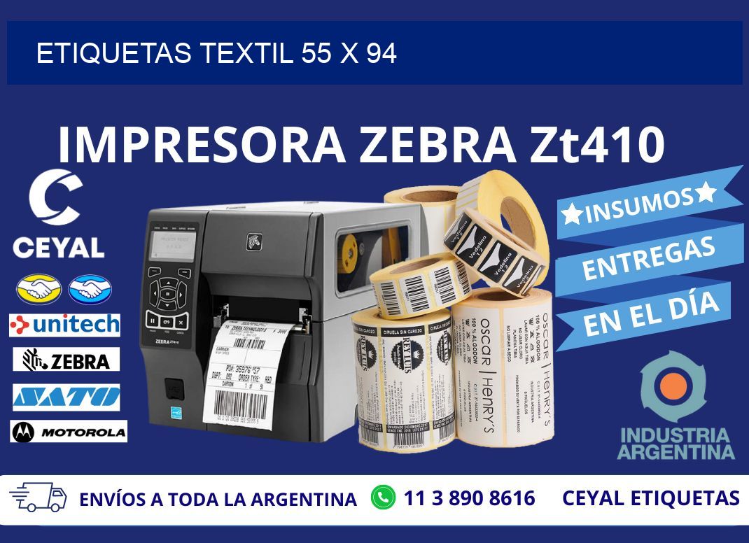 ETIQUETAS TEXTIL 55 x 94