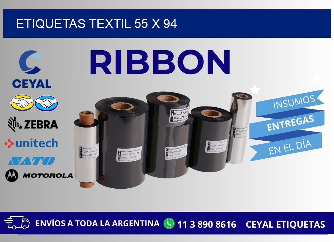 ETIQUETAS TEXTIL 55 x 94