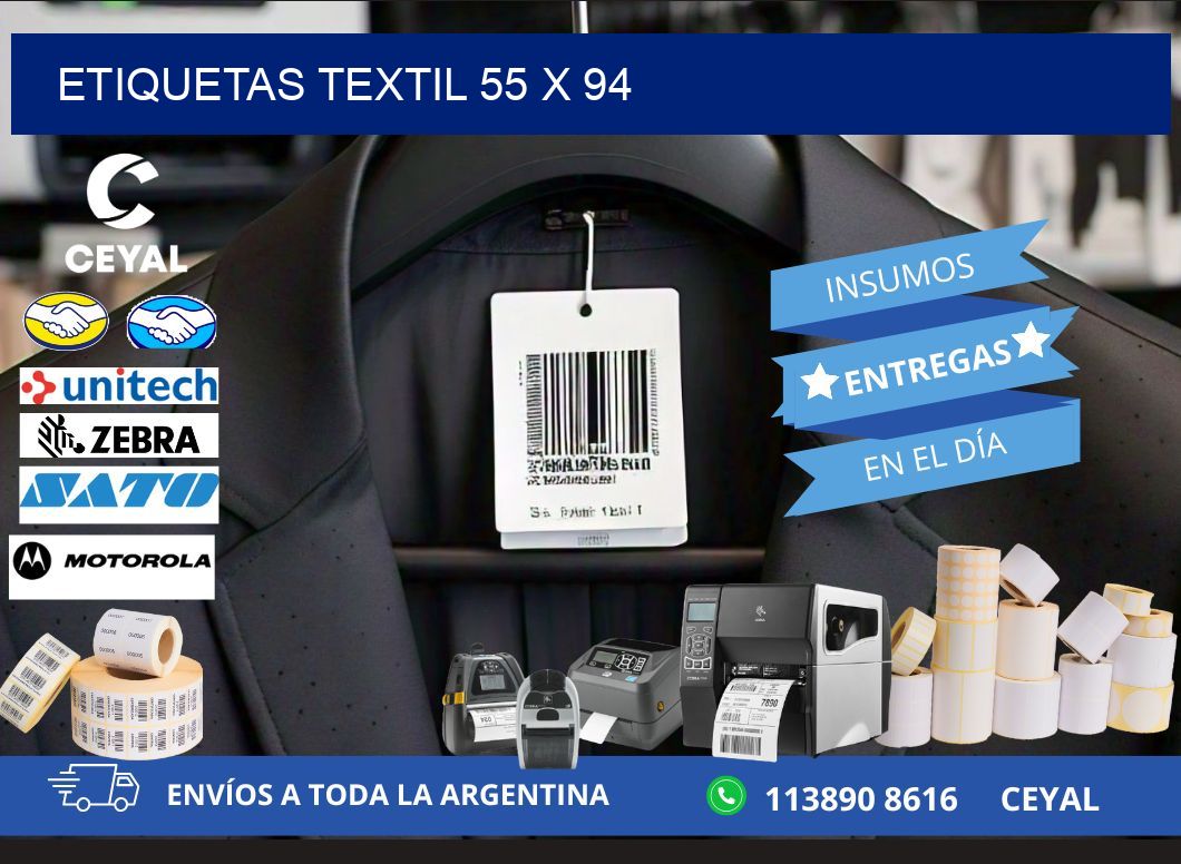 ETIQUETAS TEXTIL 55 x 94