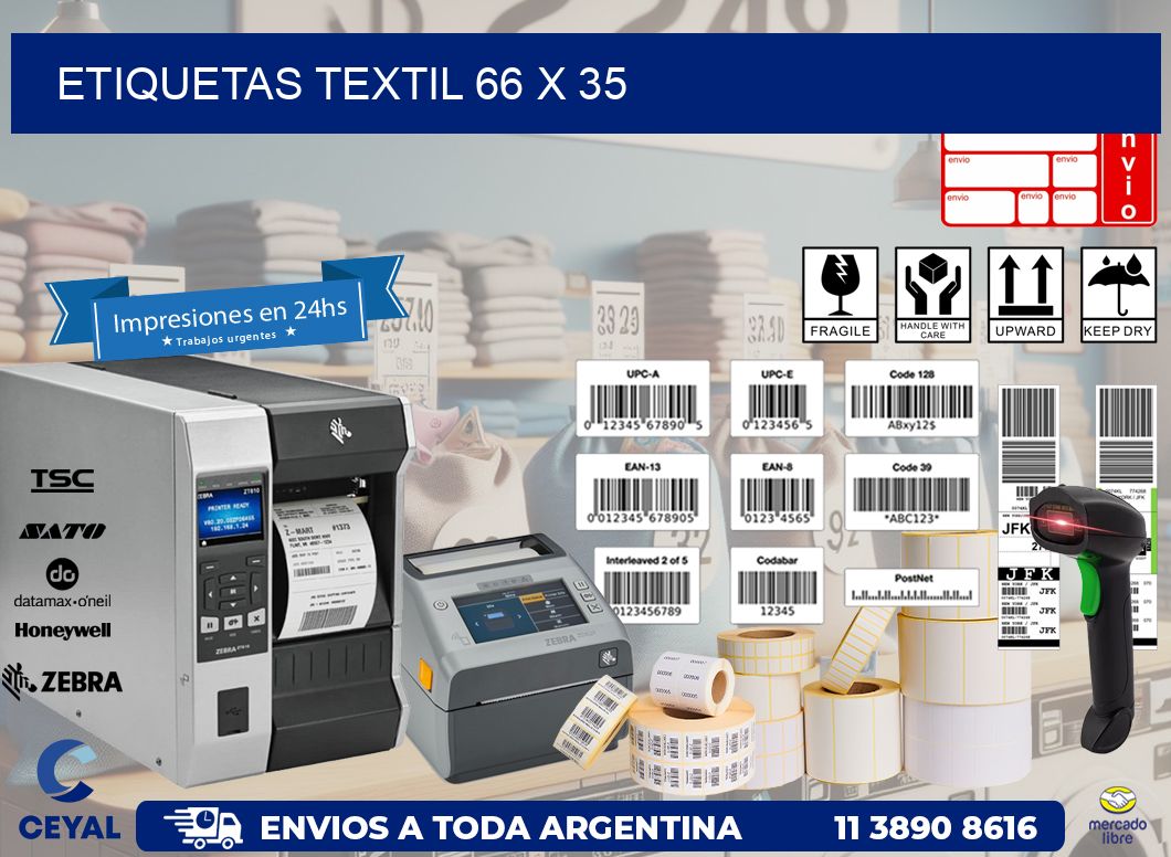 ETIQUETAS TEXTIL 66 x 35