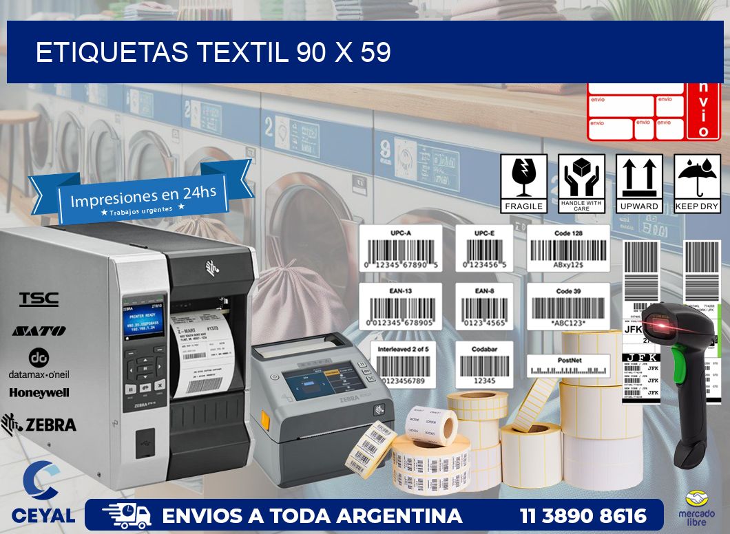 ETIQUETAS TEXTIL 90 x 59