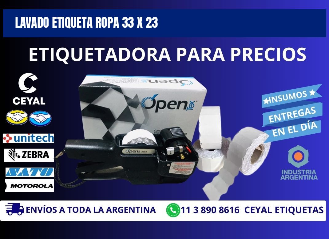 LAVADO ETIQUETA ROPA 33 x 23