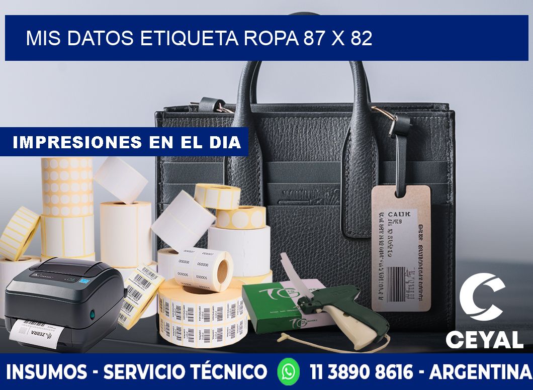 MIS DATOS ETIQUETA ROPA 87 x 82