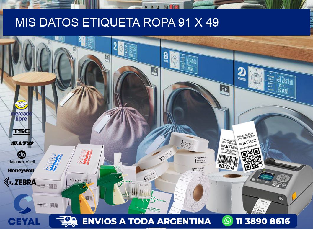 MIS DATOS ETIQUETA ROPA 91 x 49