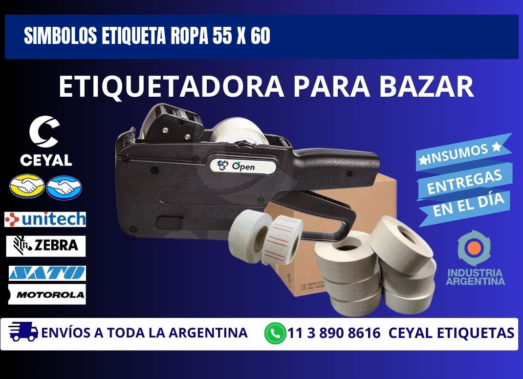 SIMBOLOS ETIQUETA ROPA 55 x 60