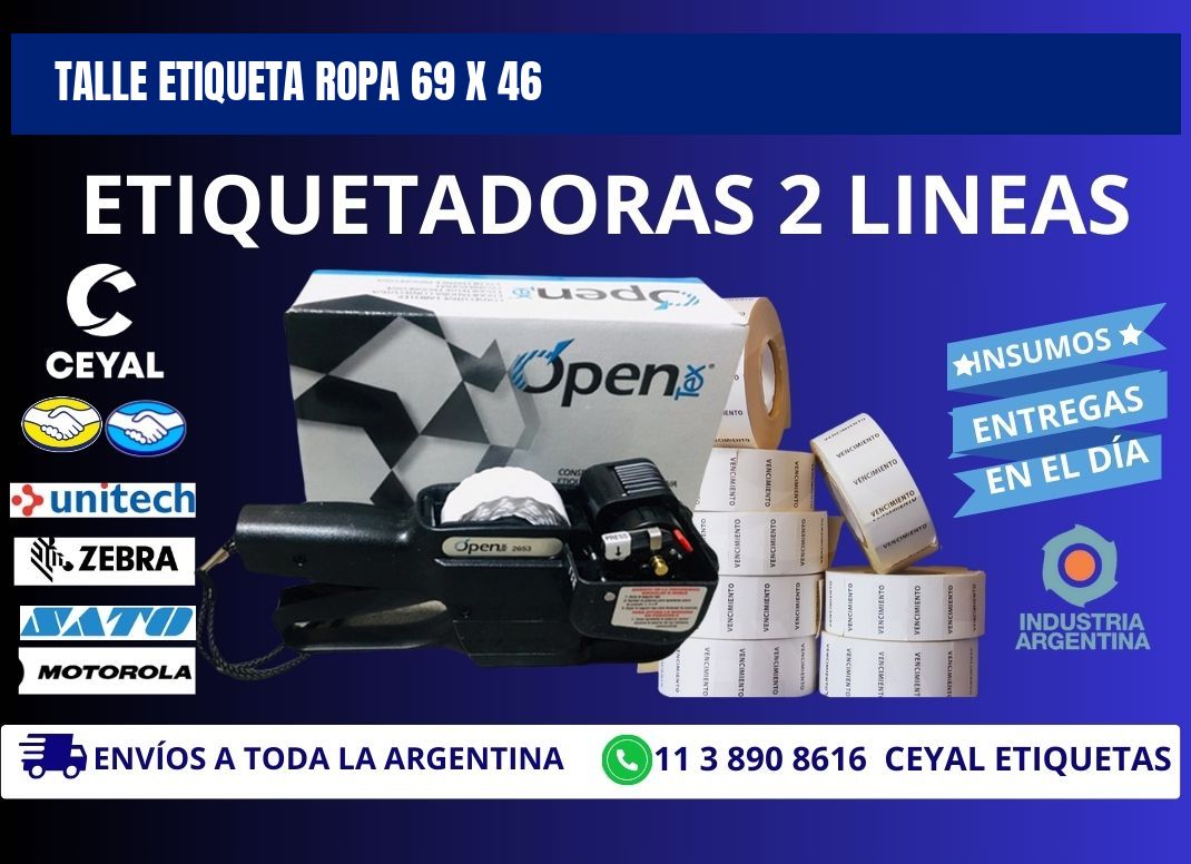 TALLE ETIQUETA ROPA 69 x 46