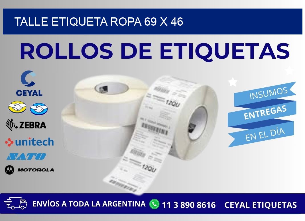 TALLE ETIQUETA ROPA 69 x 46