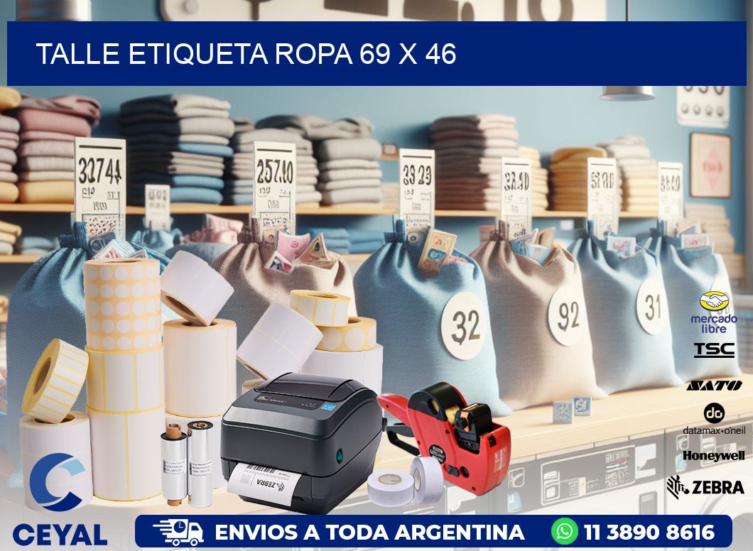 TALLE ETIQUETA ROPA 69 x 46