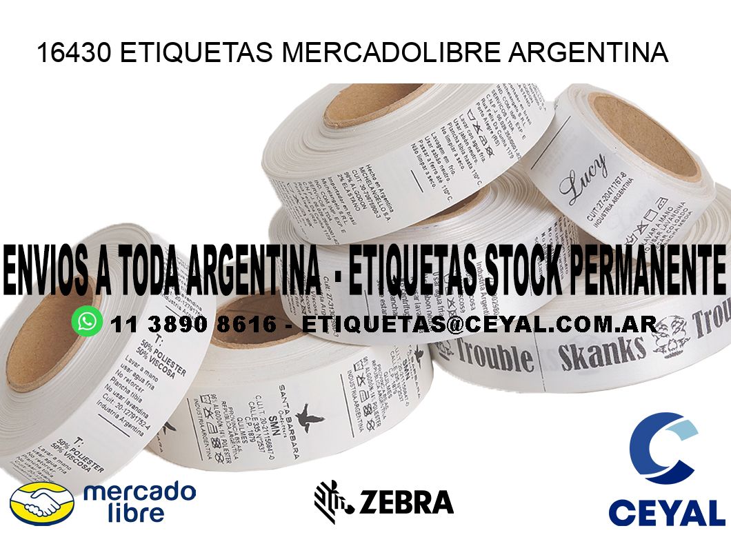 16430 ETIQUETAS MERCADOLIBRE ARGENTINA