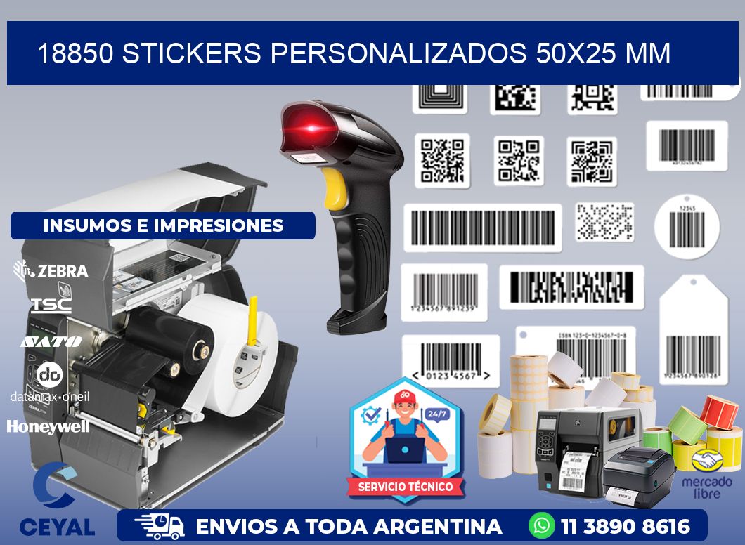 18850 STICKERS PERSONALIZADOS 50x25 mm