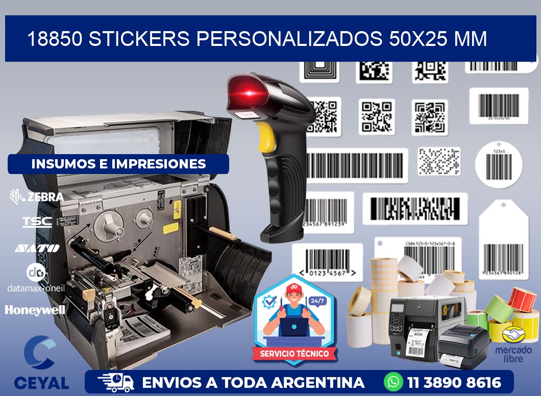 18850 STICKERS PERSONALIZADOS 50x25 mm