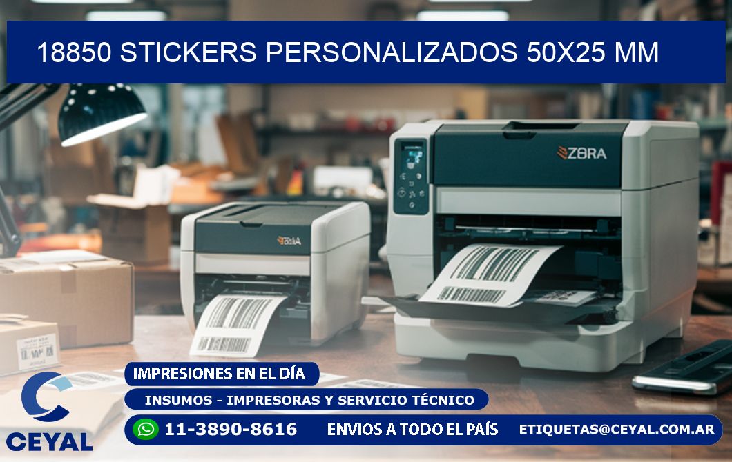 18850 STICKERS PERSONALIZADOS 50x25 mm