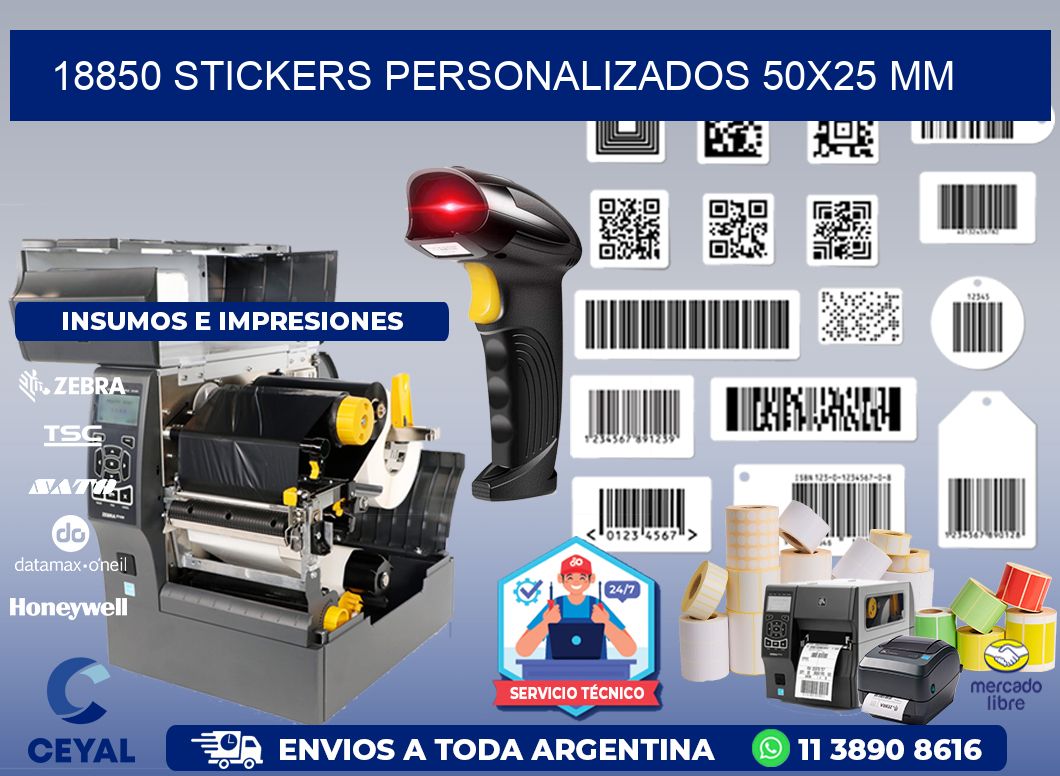 18850 STICKERS PERSONALIZADOS 50x25 mm