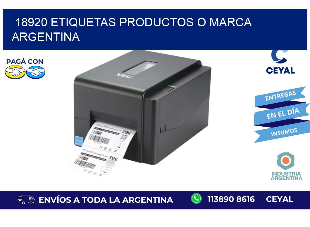 18920 ETIQUETAS PRODUCTOS O MARCA ARGENTINA