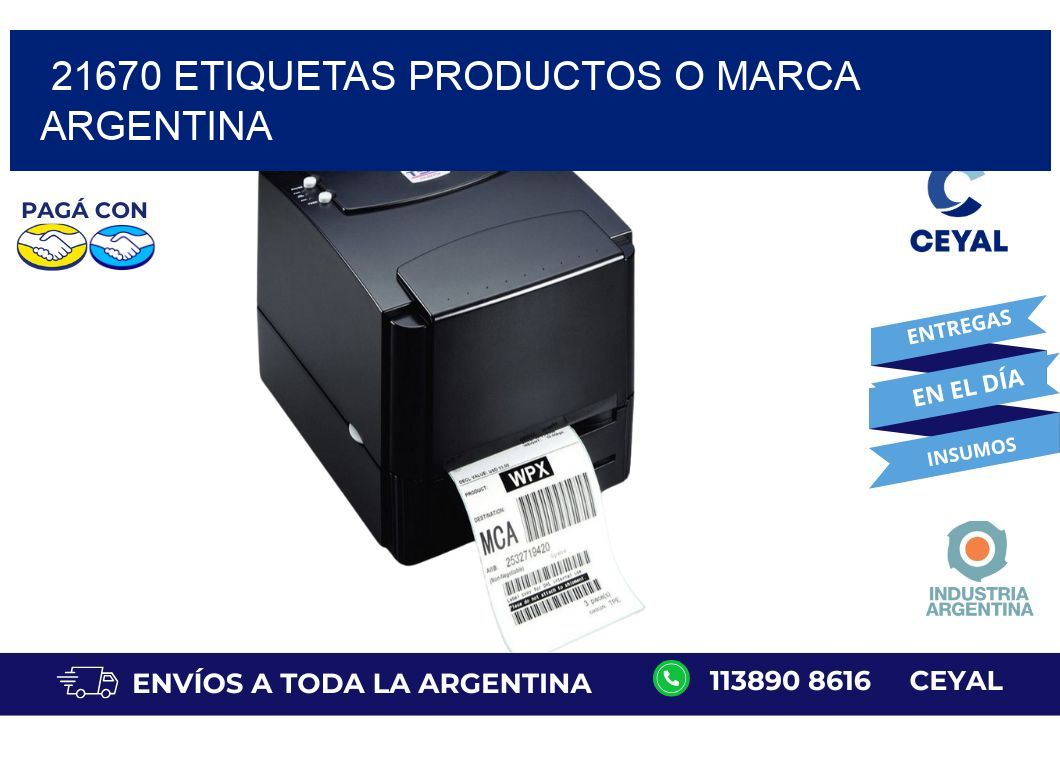 21670 ETIQUETAS PRODUCTOS O MARCA ARGENTINA
