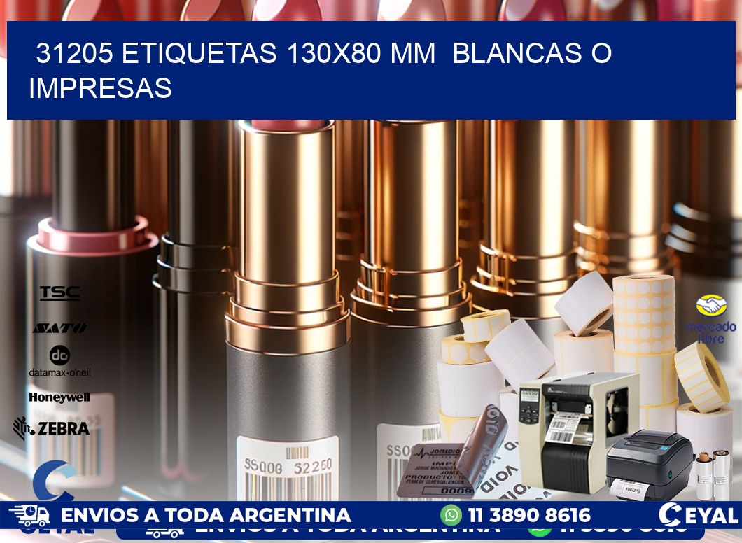31205 ETIQUETAS 130×80 mm  BLANCAS O IMPRESAS