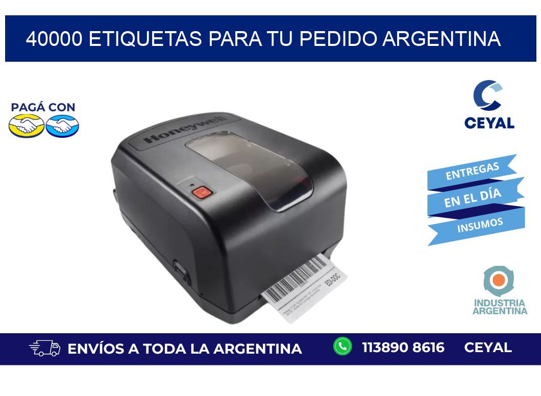 40000 ETIQUETAS PARA TU PEDIDO ARGENTINA