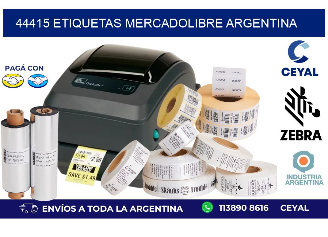 44415 ETIQUETAS MERCADOLIBRE ARGENTINA