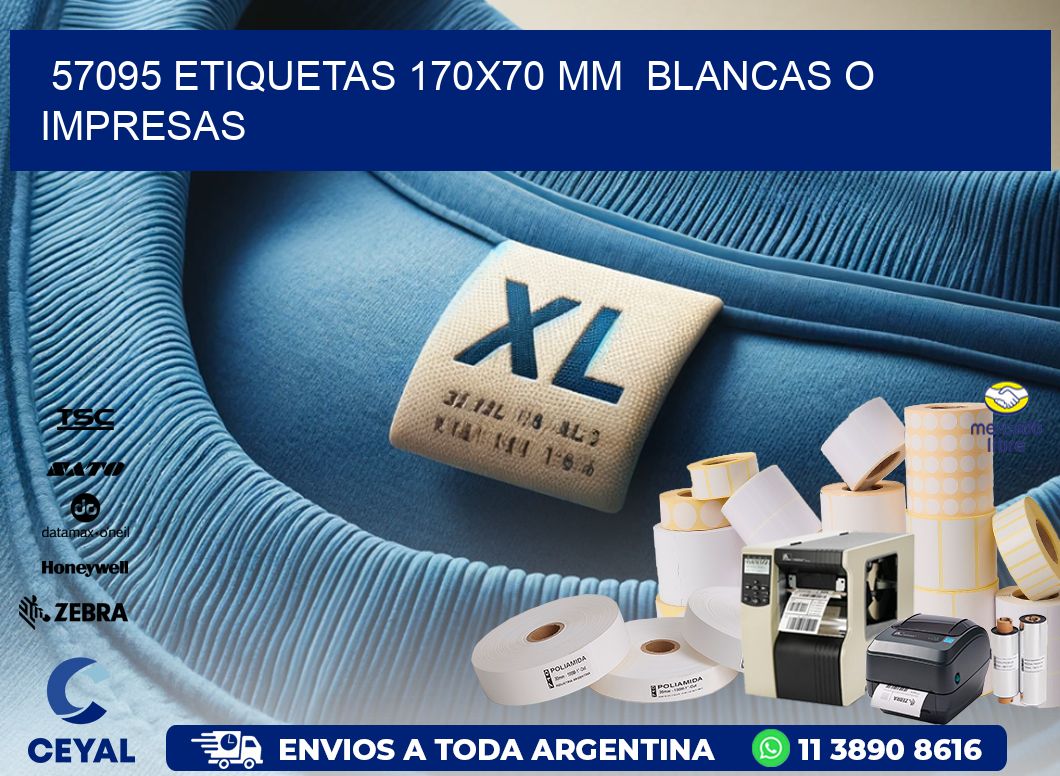 57095 ETIQUETAS 170x70 mm  BLANCAS O IMPRESAS