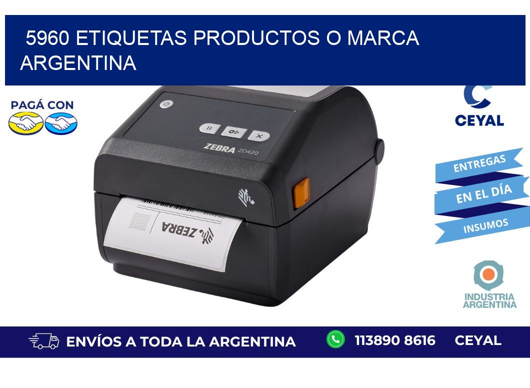 5960 ETIQUETAS PRODUCTOS O MARCA ARGENTINA
