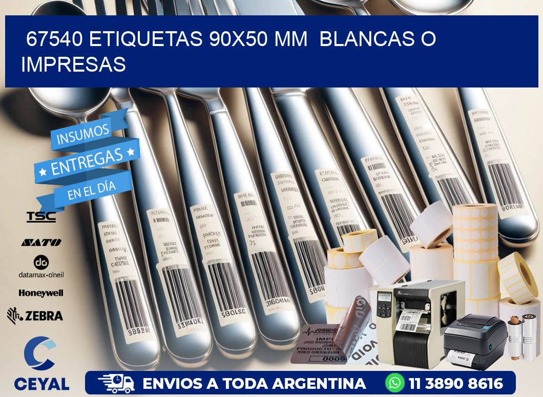 67540 ETIQUETAS 90x50 mm  BLANCAS O IMPRESAS