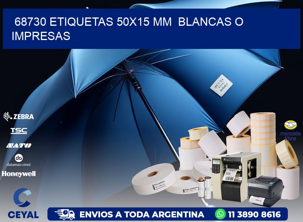68730 ETIQUETAS 50x15 mm  BLANCAS O IMPRESAS