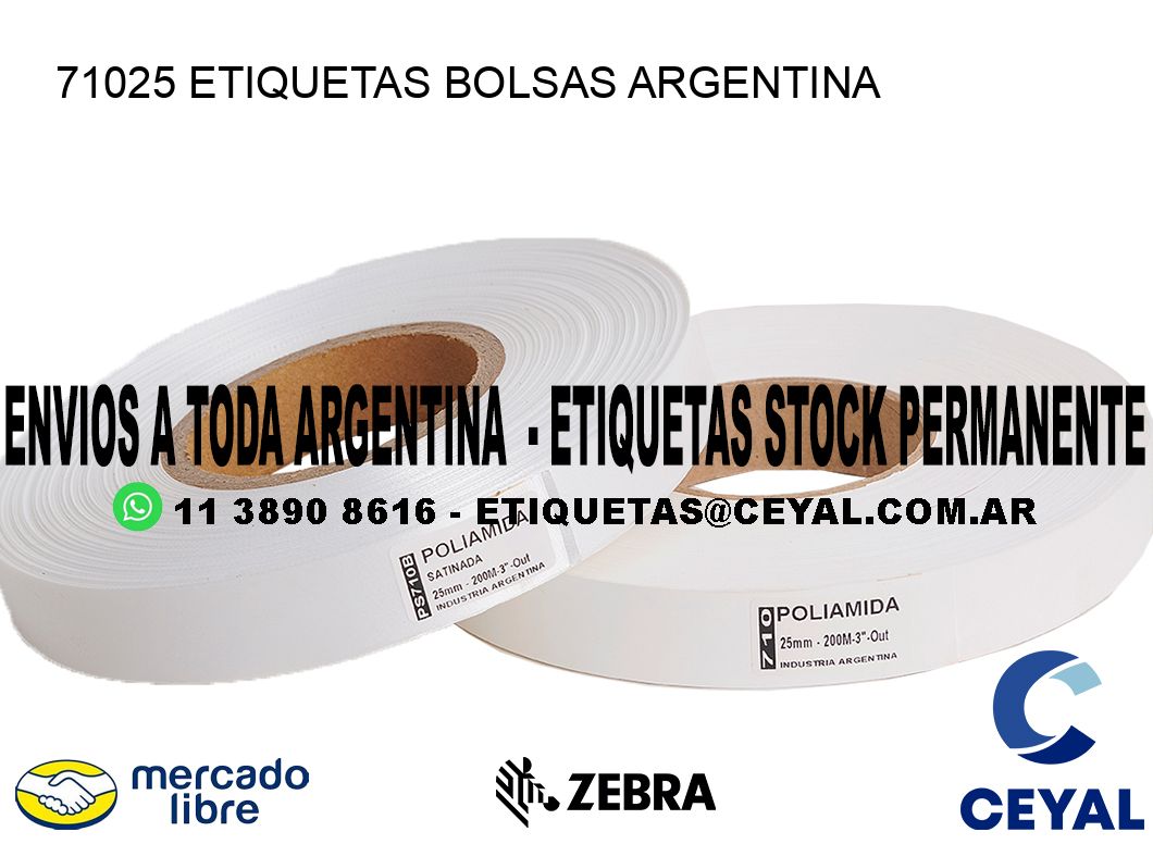 71025 ETIQUETAS BOLSAS ARGENTINA