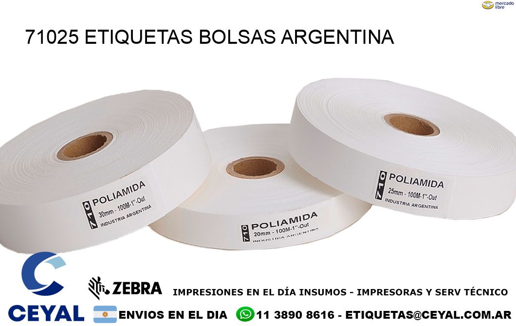 71025 ETIQUETAS BOLSAS ARGENTINA