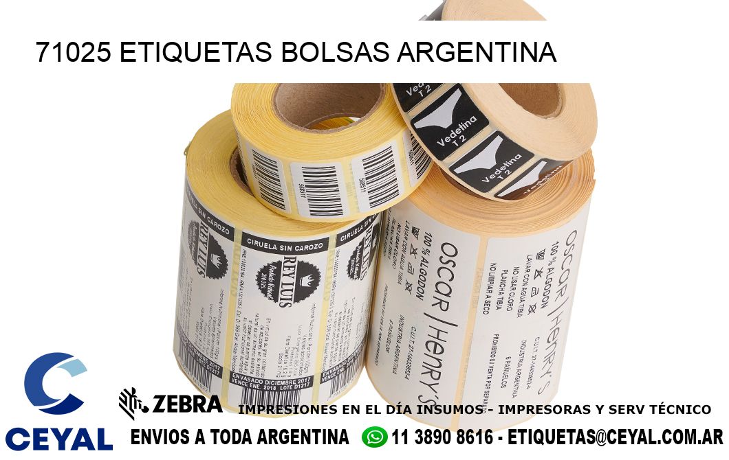71025 ETIQUETAS BOLSAS ARGENTINA