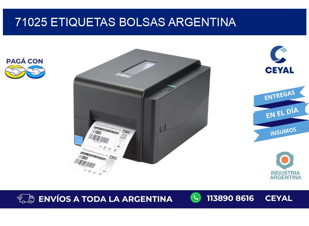 71025 ETIQUETAS BOLSAS ARGENTINA