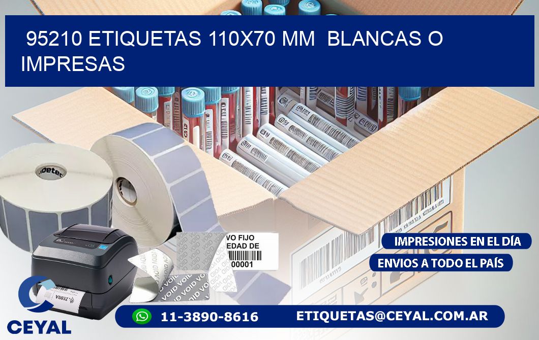95210 ETIQUETAS 110x70 mm  BLANCAS O IMPRESAS