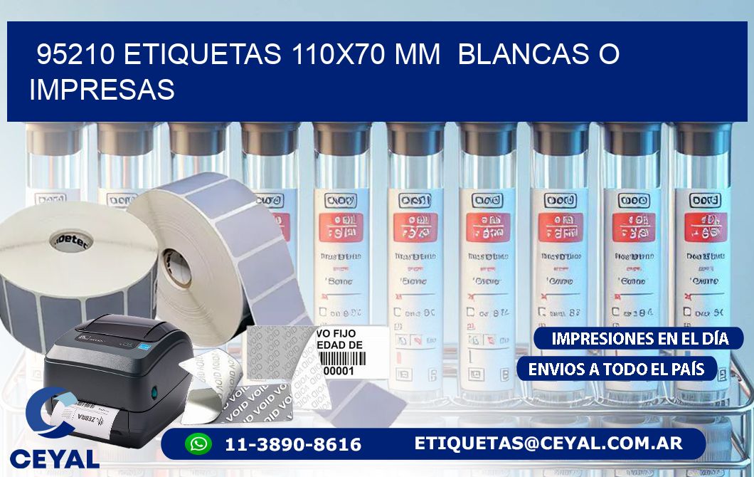 95210 ETIQUETAS 110x70 mm  BLANCAS O IMPRESAS