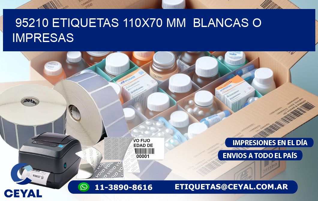 95210 ETIQUETAS 110x70 mm  BLANCAS O IMPRESAS