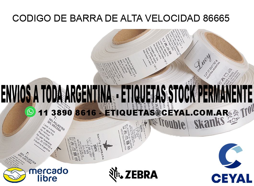 CODIGO DE BARRA DE ALTA VELOCIDAD 86665