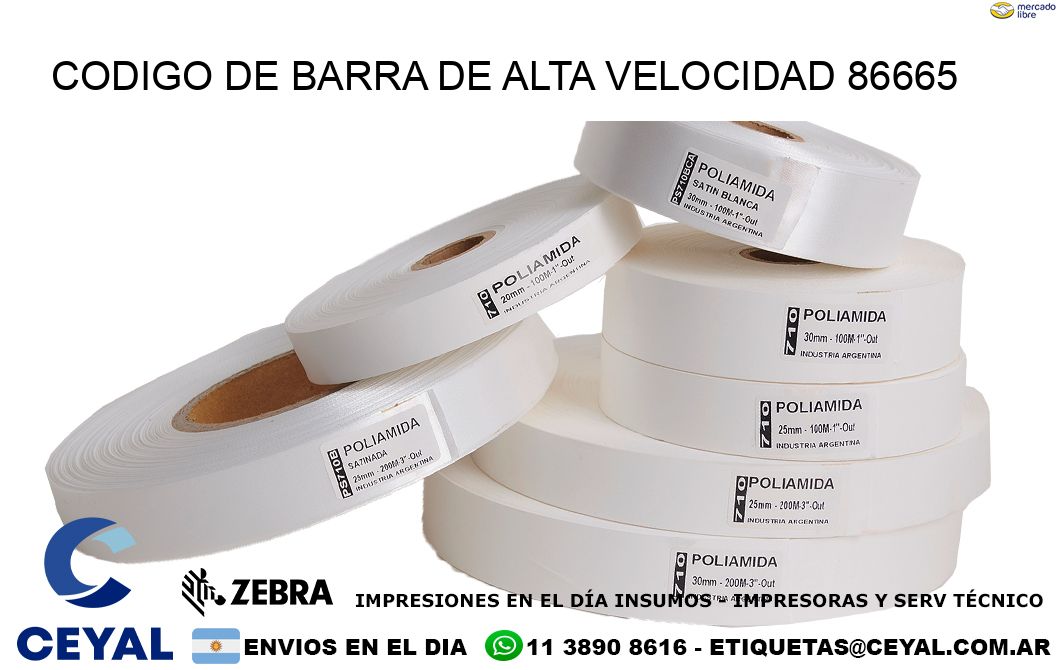 CODIGO DE BARRA DE ALTA VELOCIDAD 86665