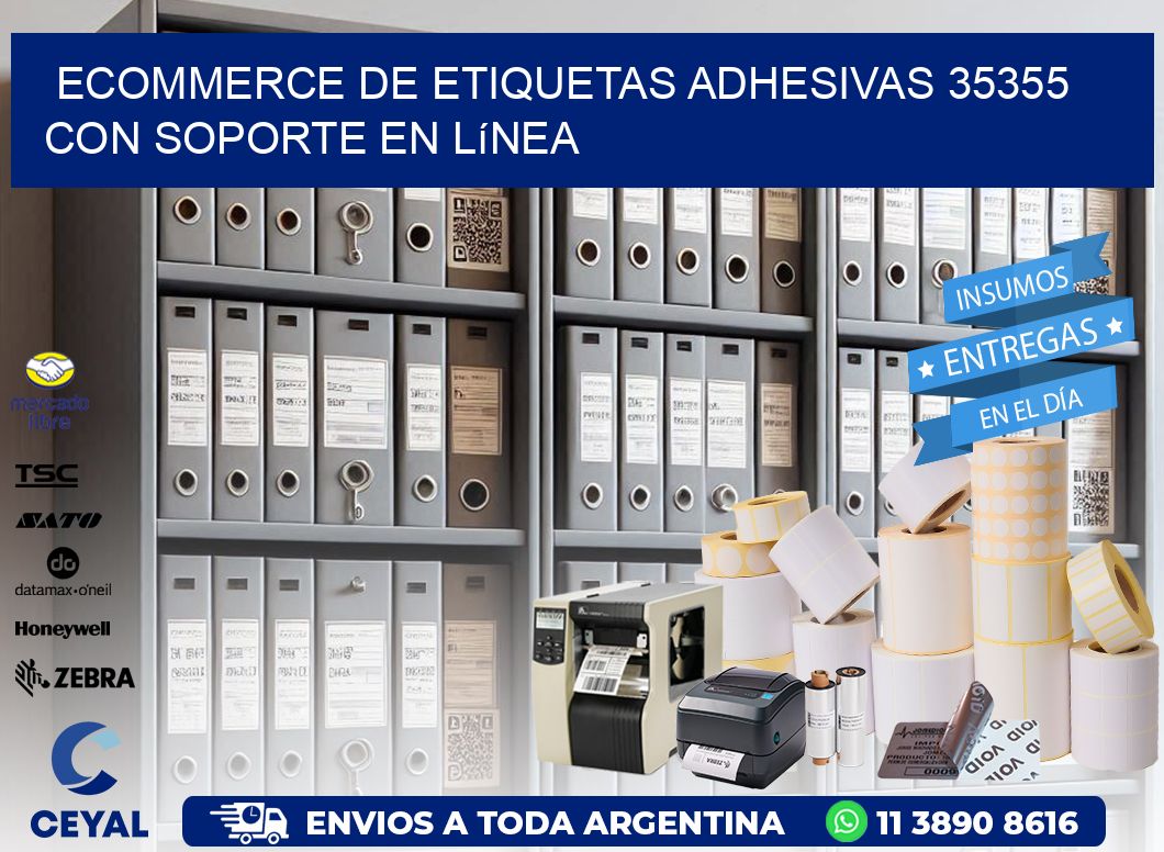 Ecommerce de Etiquetas Adhesivas 35355 con Soporte en Línea