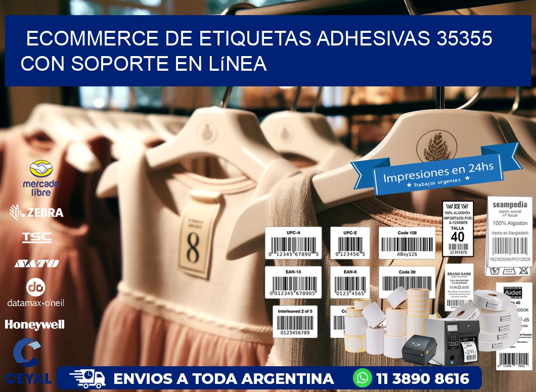 Ecommerce de Etiquetas Adhesivas 35355 con Soporte en Línea