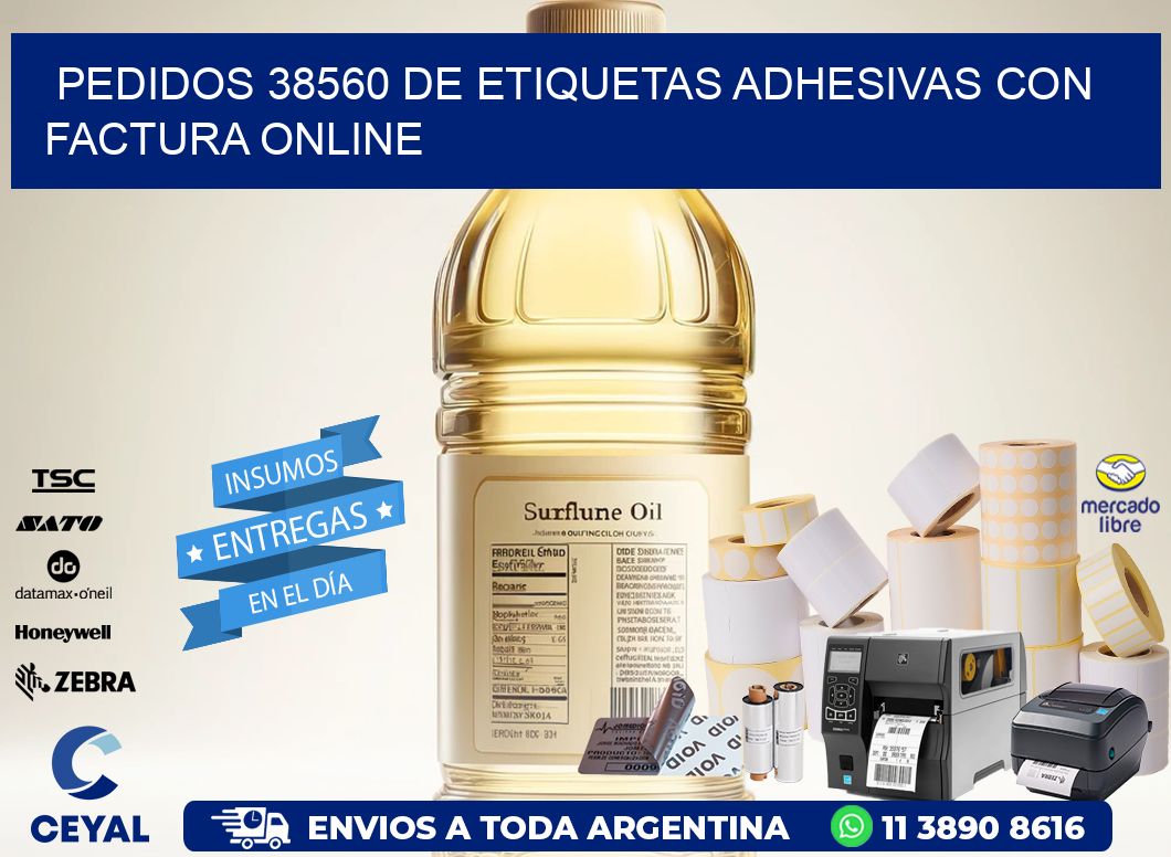 Pedidos 38560 de Etiquetas Adhesivas con Factura Online