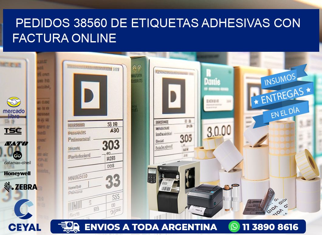 Pedidos 38560 de Etiquetas Adhesivas con Factura Online