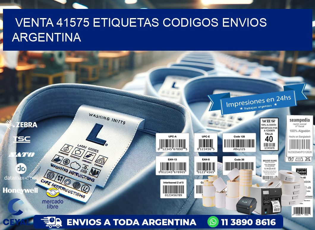 VENTA 41575 ETIQUETAS CODIGOS ENVIOS ARGENTINA