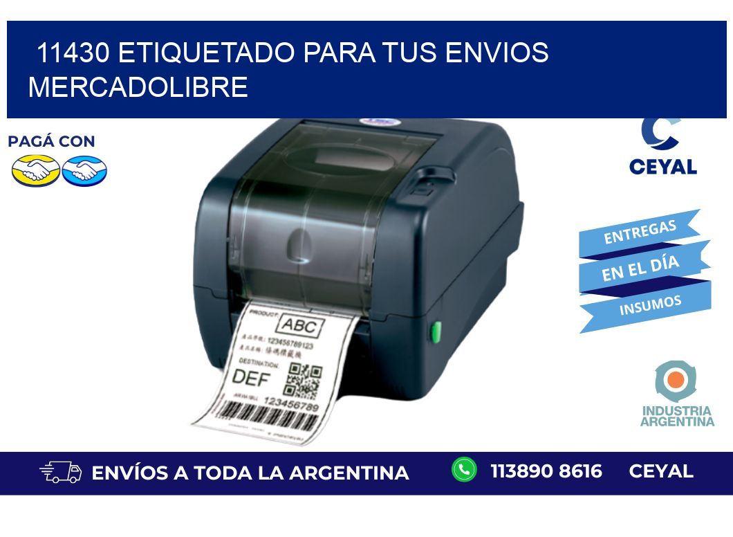 11430 ETIQUETADO PARA TUS ENVIOS MERCADOLIBRE